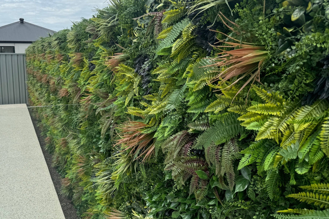 tropical oasis artificial garden wall installation